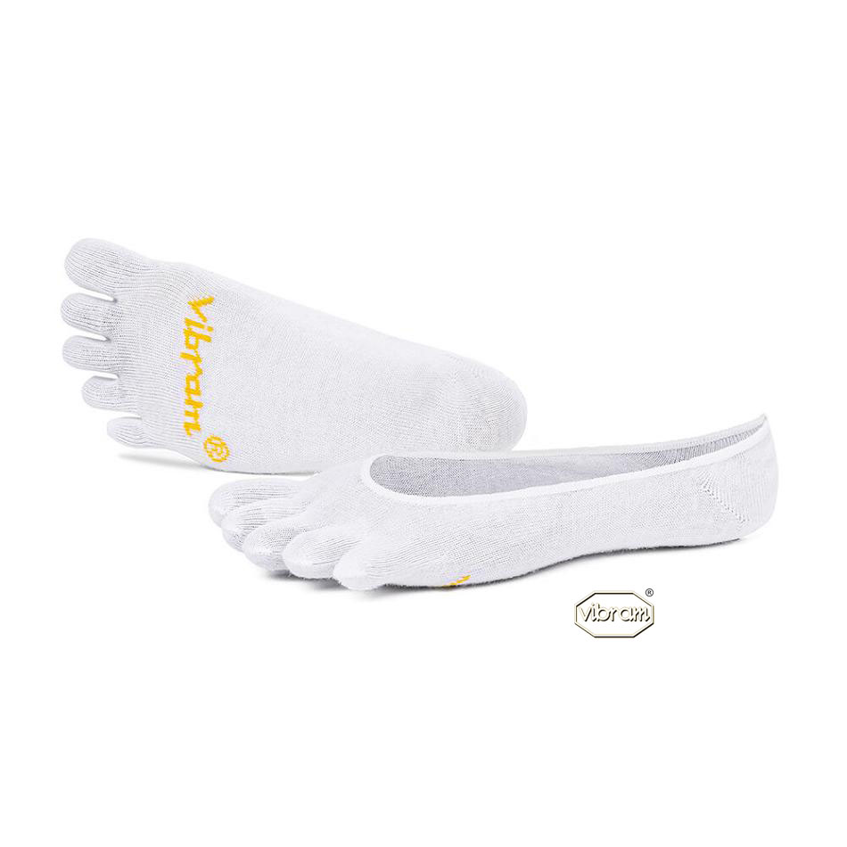 Men's Vibram 5TOE Ghost Socks White | AUK07