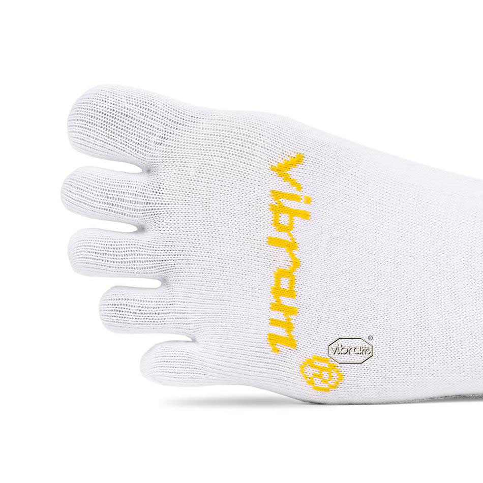 Men's Vibram 5TOE Ghost Socks White | AUK07