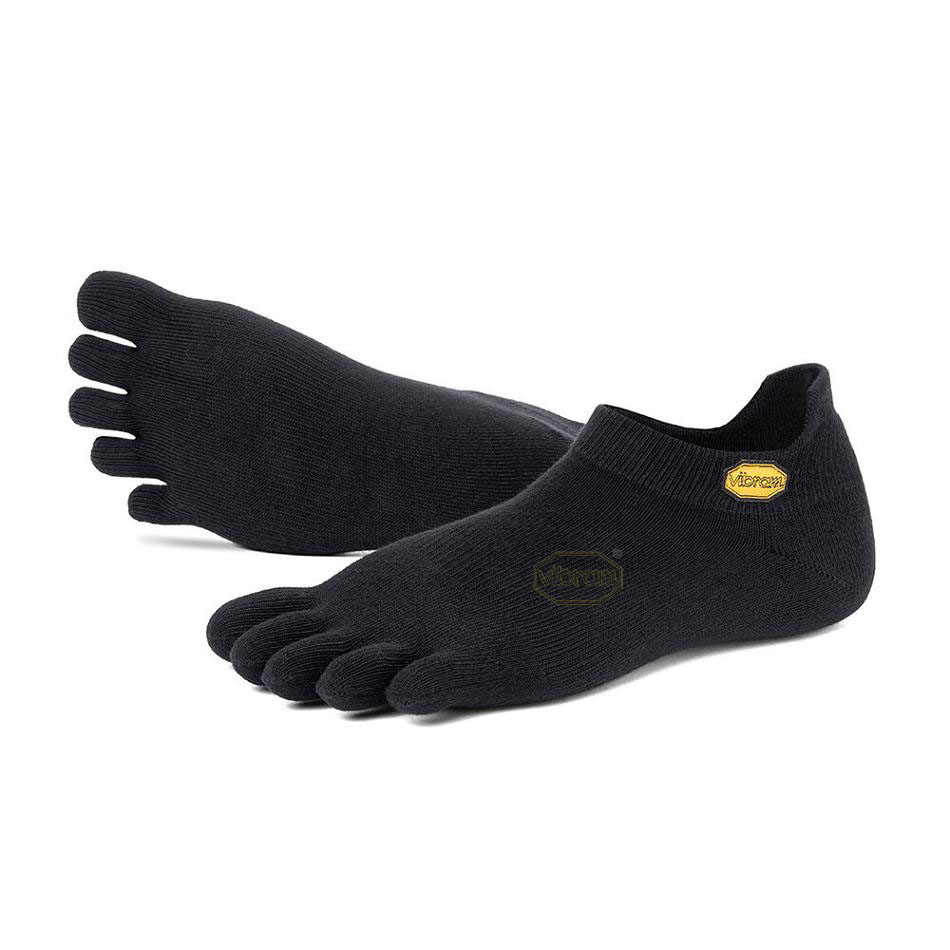 Men's Vibram 5TOE No Show Socks Black | AUU76