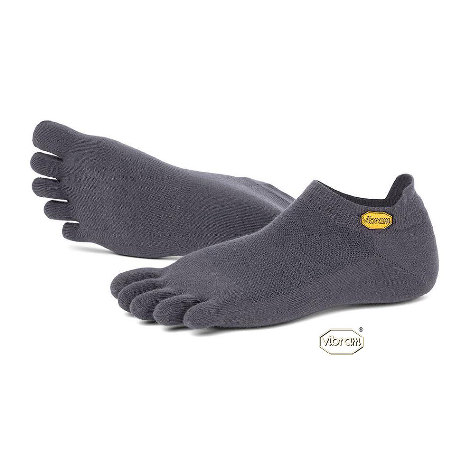 Men's Vibram 5TOE No Show Socks Dark Grey | AUA06