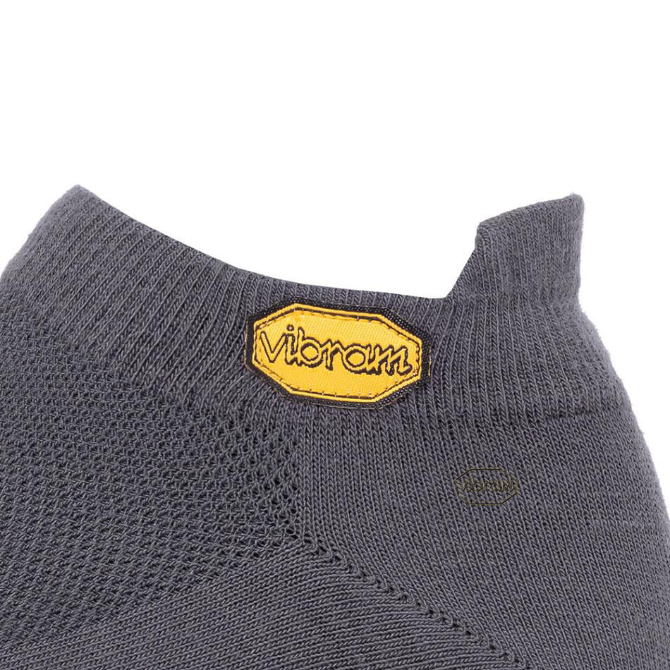 Men's Vibram 5TOE No Show Socks Dark Grey | AUA06