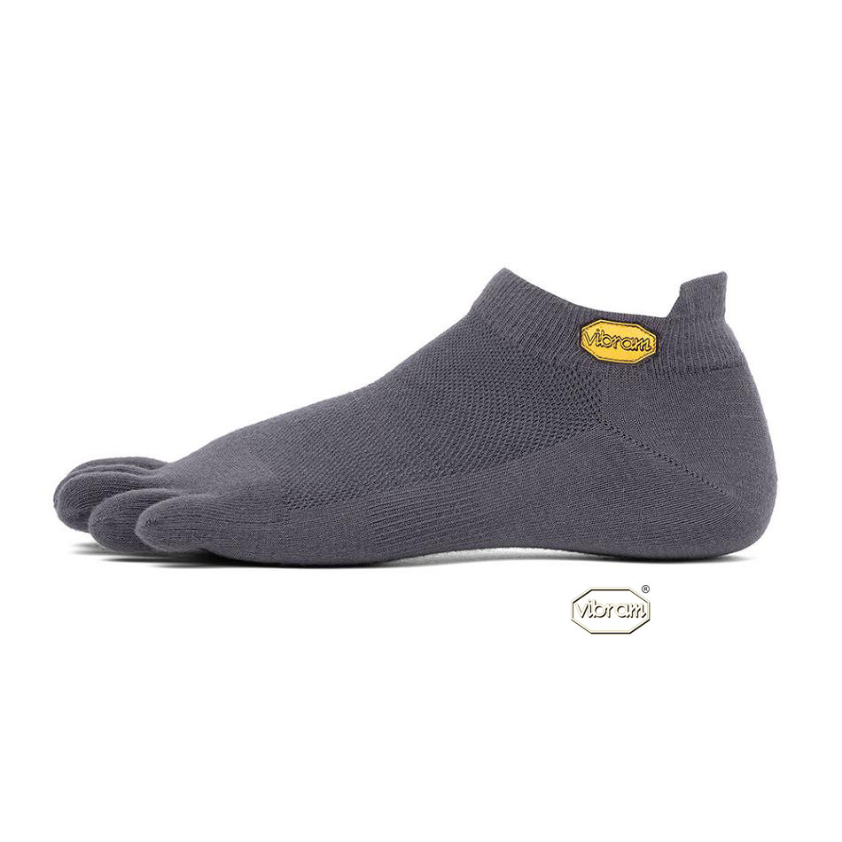 Men\'s Vibram 5TOE No Show Socks Dark Grey | AUA06