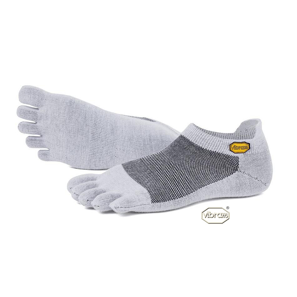 Men's Vibram 5TOE No Show Socks Light Grey | AUM45