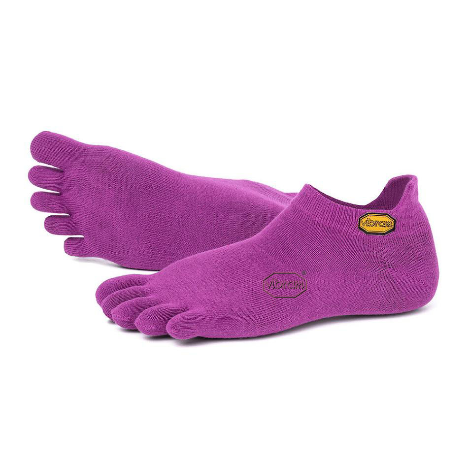 Men's Vibram 5TOE No Show Socks Purple | AUC38