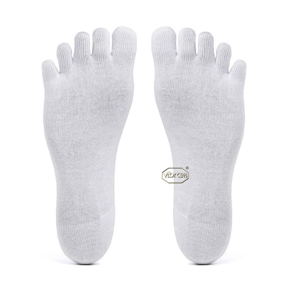 Men's Vibram 5TOE No Show Socks White | AUG10