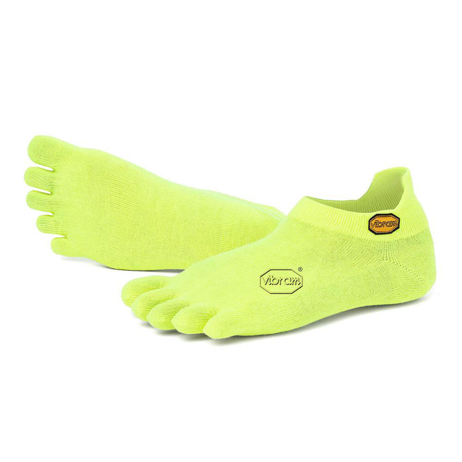 Men's Vibram 5TOE No Show Socks Yellow | AUC86