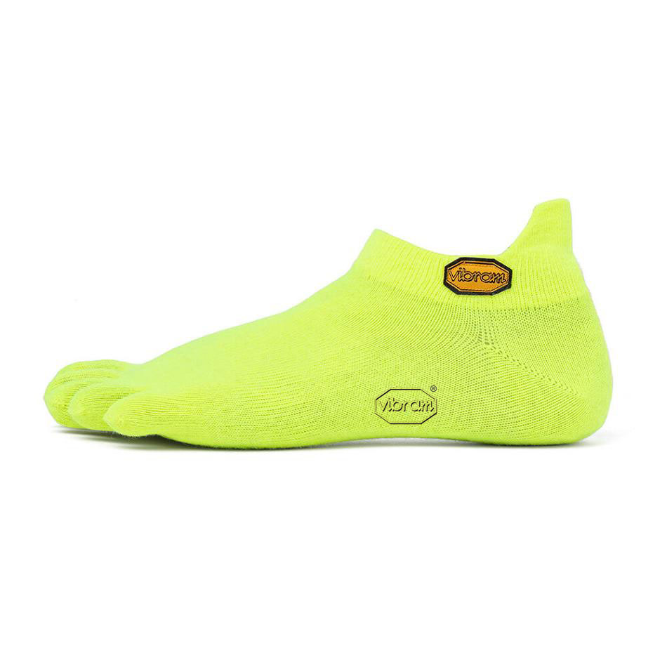 Men\'s Vibram 5TOE No Show Socks Yellow | AUC86