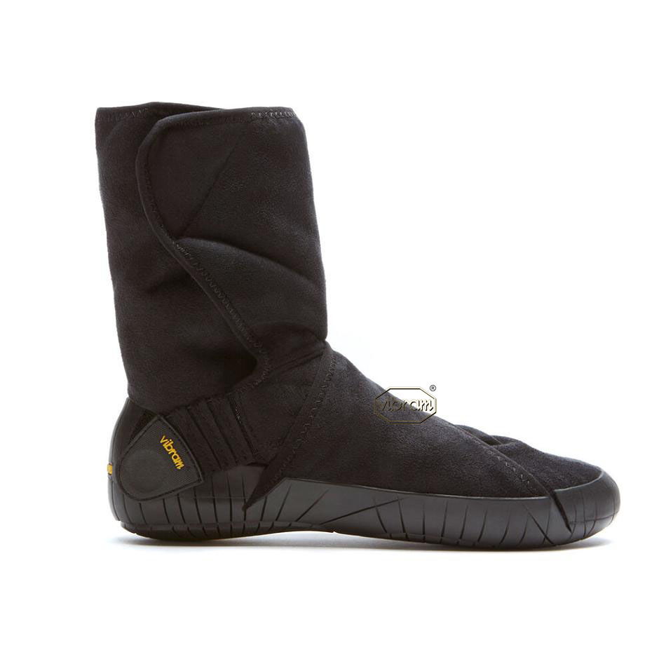 Men's Vibram Furoshiki Eastern Traveler Classic Shearling Mid Boots Black | AUH56