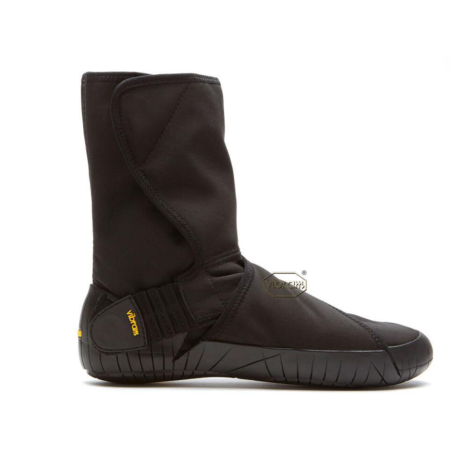 Men's Vibram Furoshiki New Yorker Mid Boots Black | AUD35