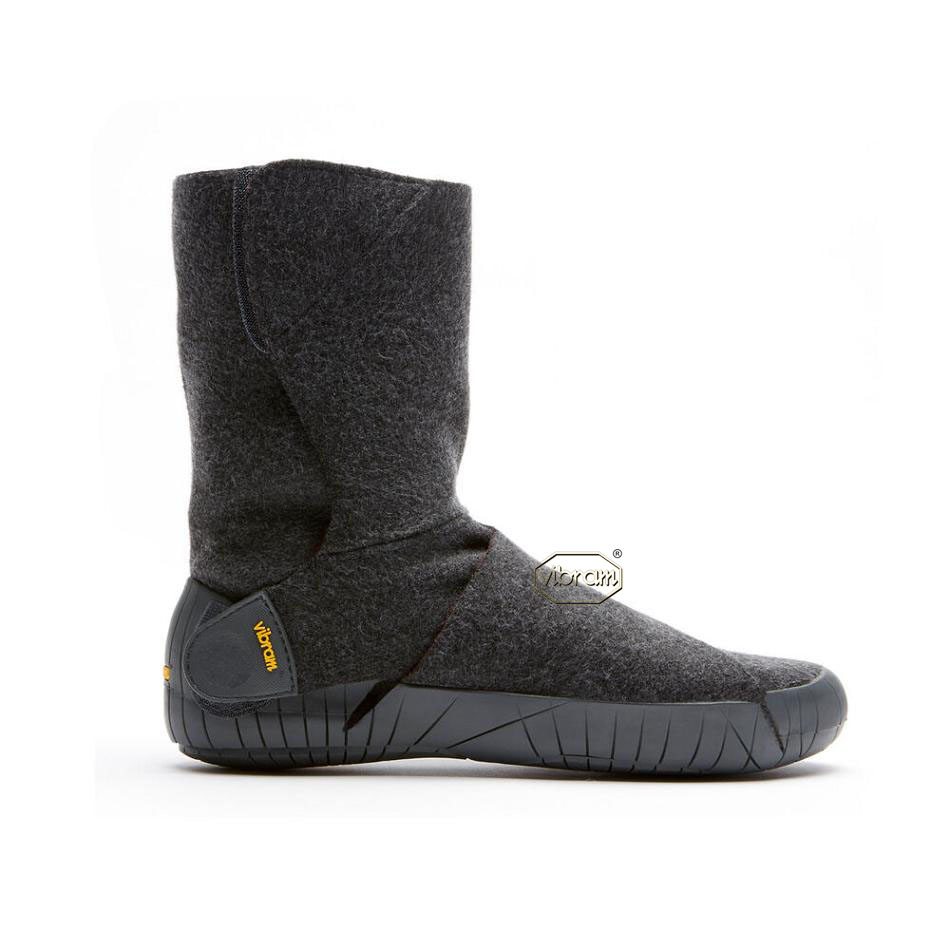 Men's Vibram Furoshiki Russian Felt Mid Boots Grey | AUF78