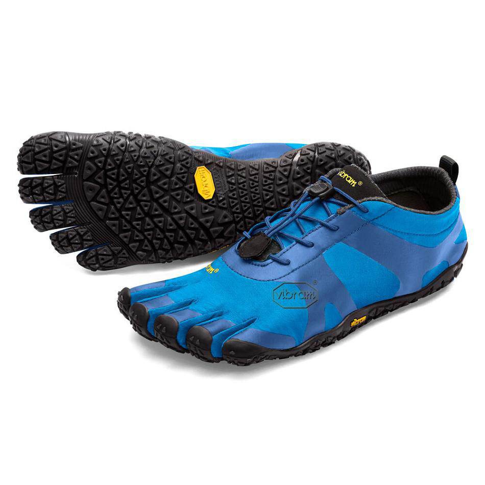 Men\'s Vibram V-Alpha Hiking Shoes Blue / Black | AUF84