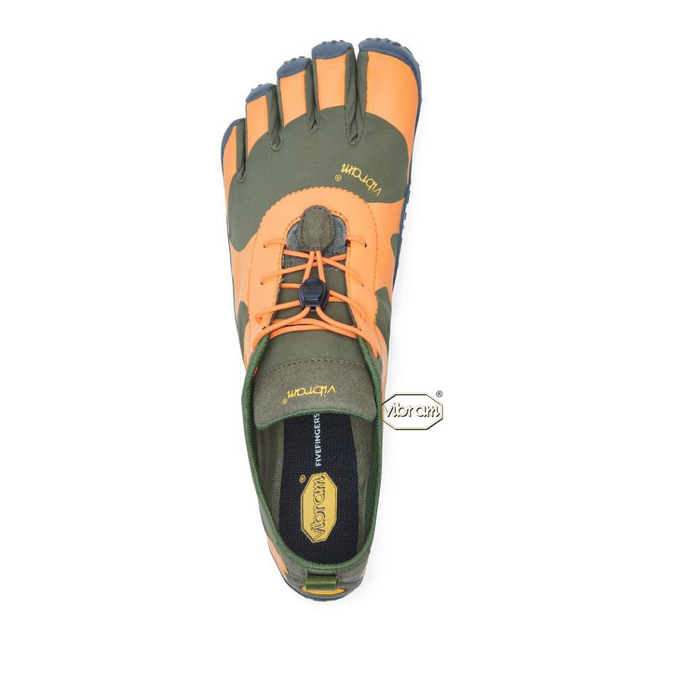 Men's Vibram V-Alpha Trail Running Shoes Orange / Grey | AUM42