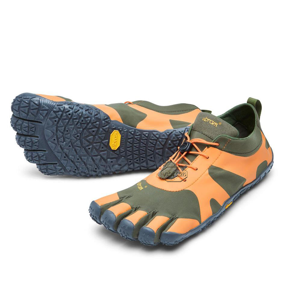 Men\'s Vibram V-Alpha Trail Running Shoes Orange / Grey | AUM42