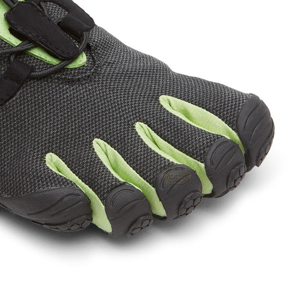 Men's Vibram V-Run Retro Running Shoes Black / Green / Black | AUQ49