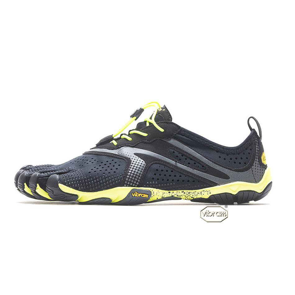 Men's Vibram V-Run Running Shoes Black / Yellow | AUG61