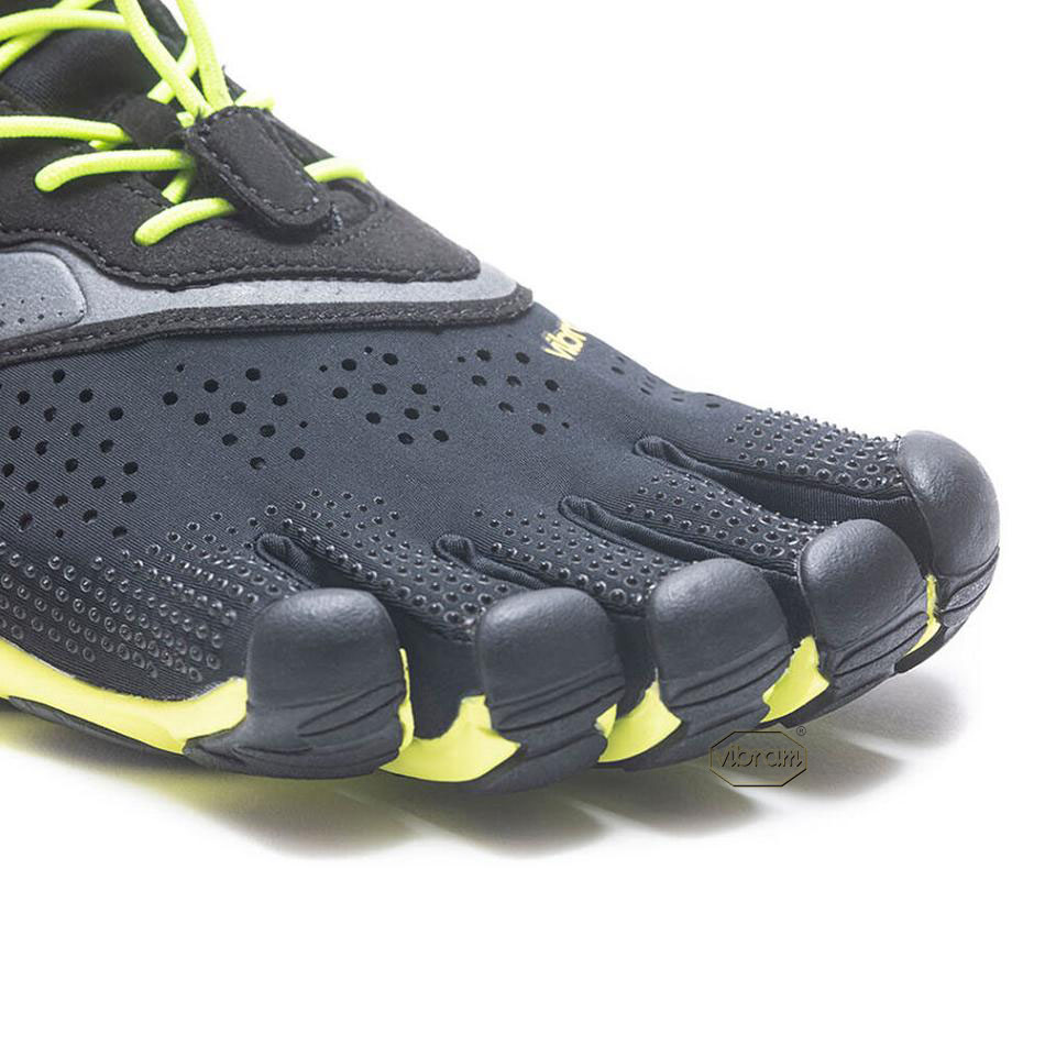 Men's Vibram V-Run Running Shoes Black / Yellow | AUG61