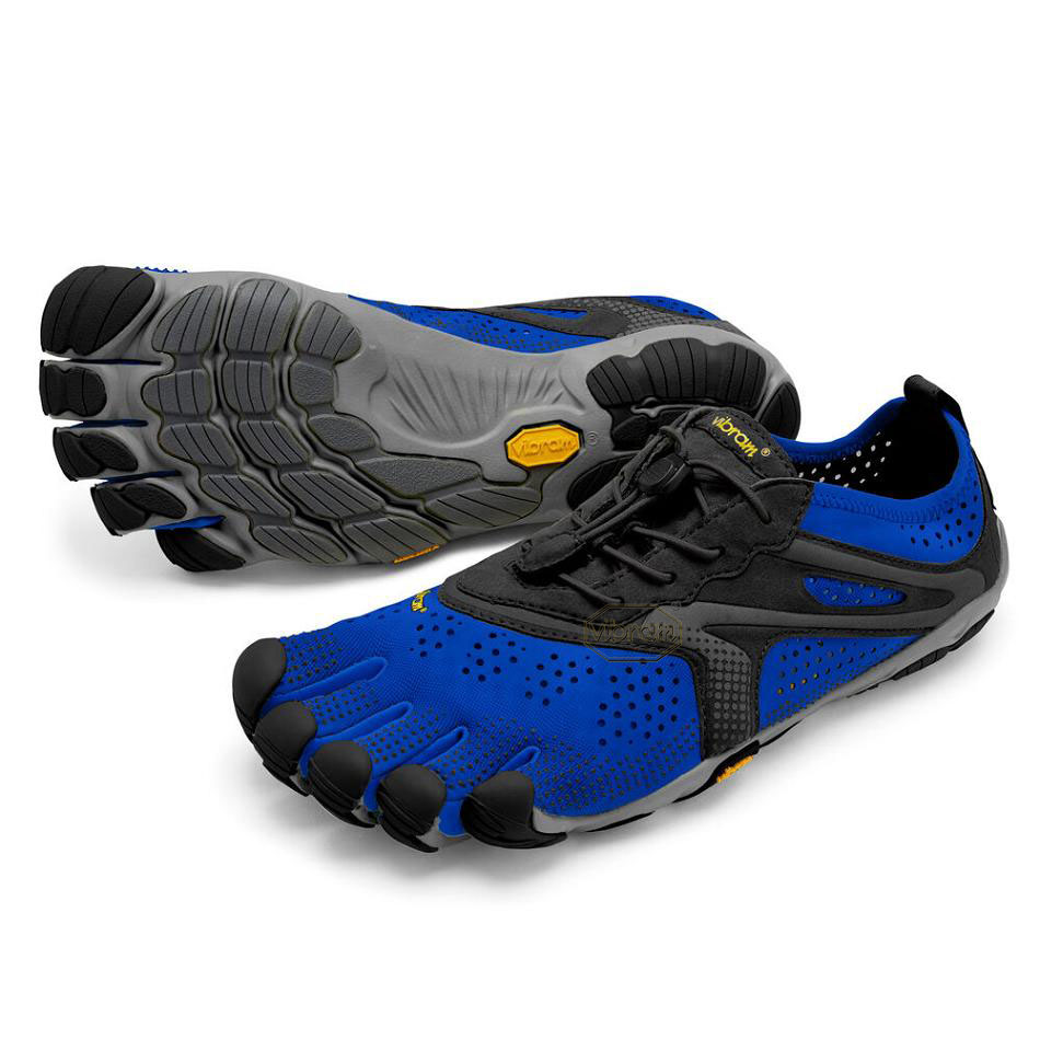 Men\'s Vibram V-Run Running Shoes Blue / Black | AUG07