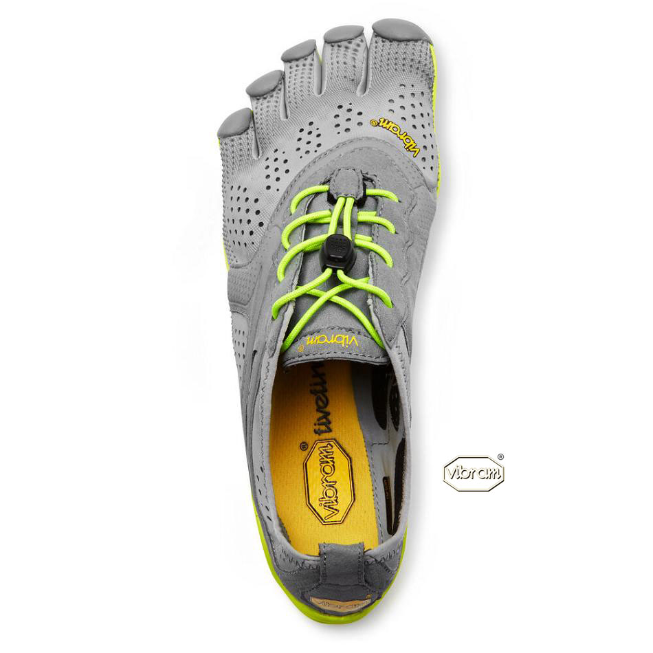 Men's Vibram V-Run Running Shoes Grey / Yellow | AUP77