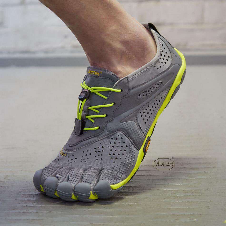 Men's Vibram V-Run Running Shoes Grey / Yellow | AUP77