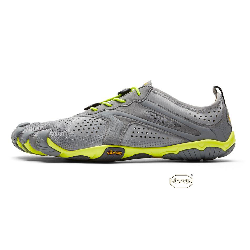 Men's Vibram V-Run Running Shoes Grey / Yellow | AUP77