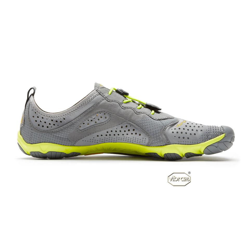 Men's Vibram V-Run Running Shoes Grey / Yellow | AUP77