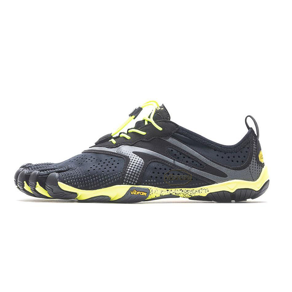 Men's Vibram V-Run Training Shoes Black / Yellow | AUH11