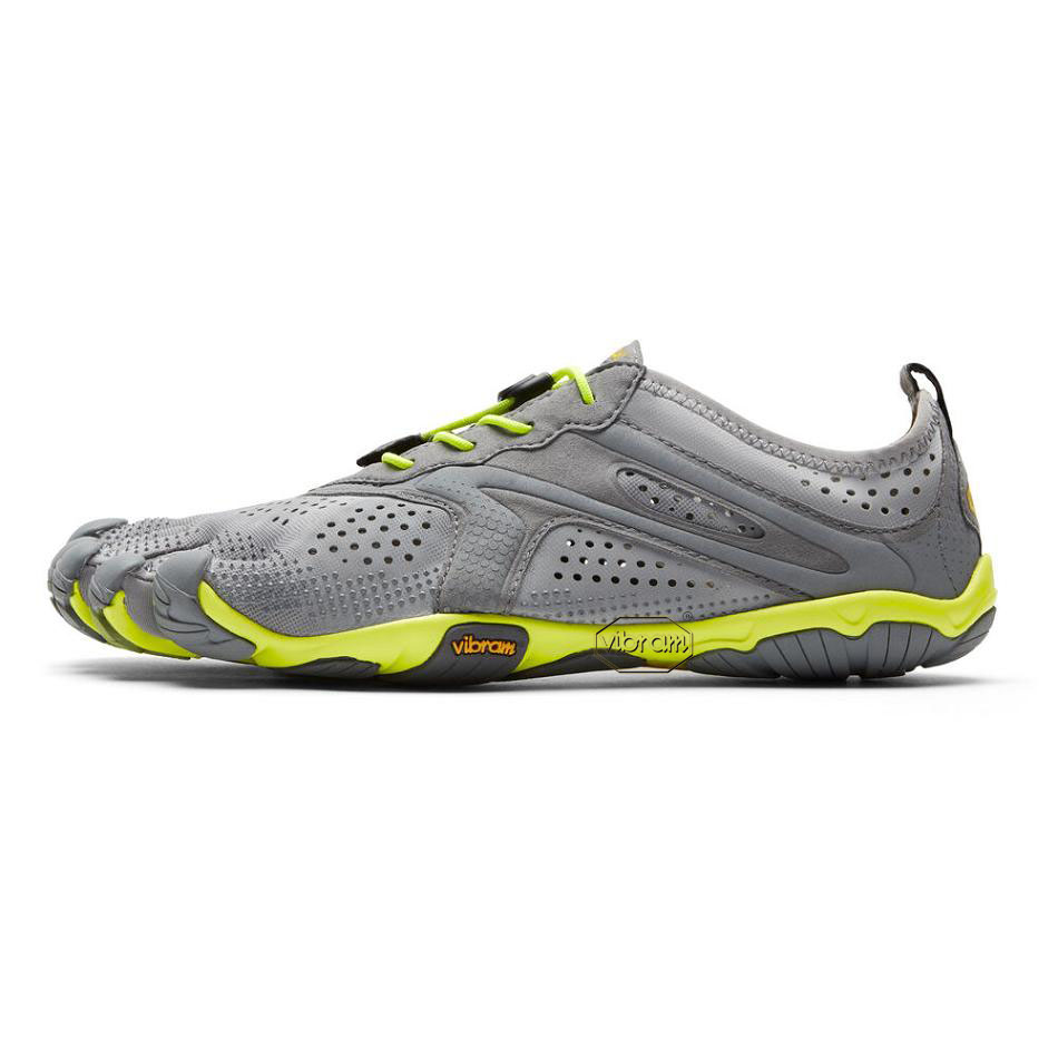 Men's Vibram V-Run Training Shoes Grey / Yellow | AUL38