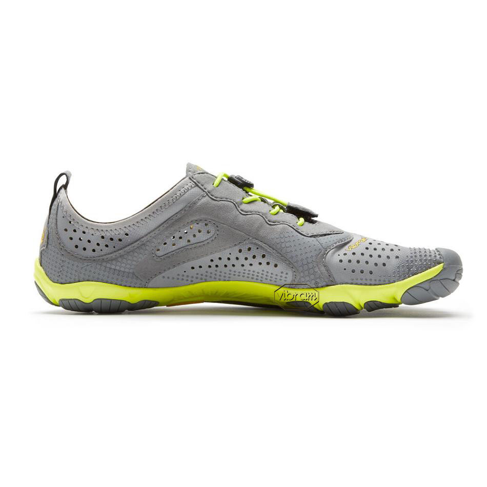 Men's Vibram V-Run Training Shoes Grey / Yellow | AUL38