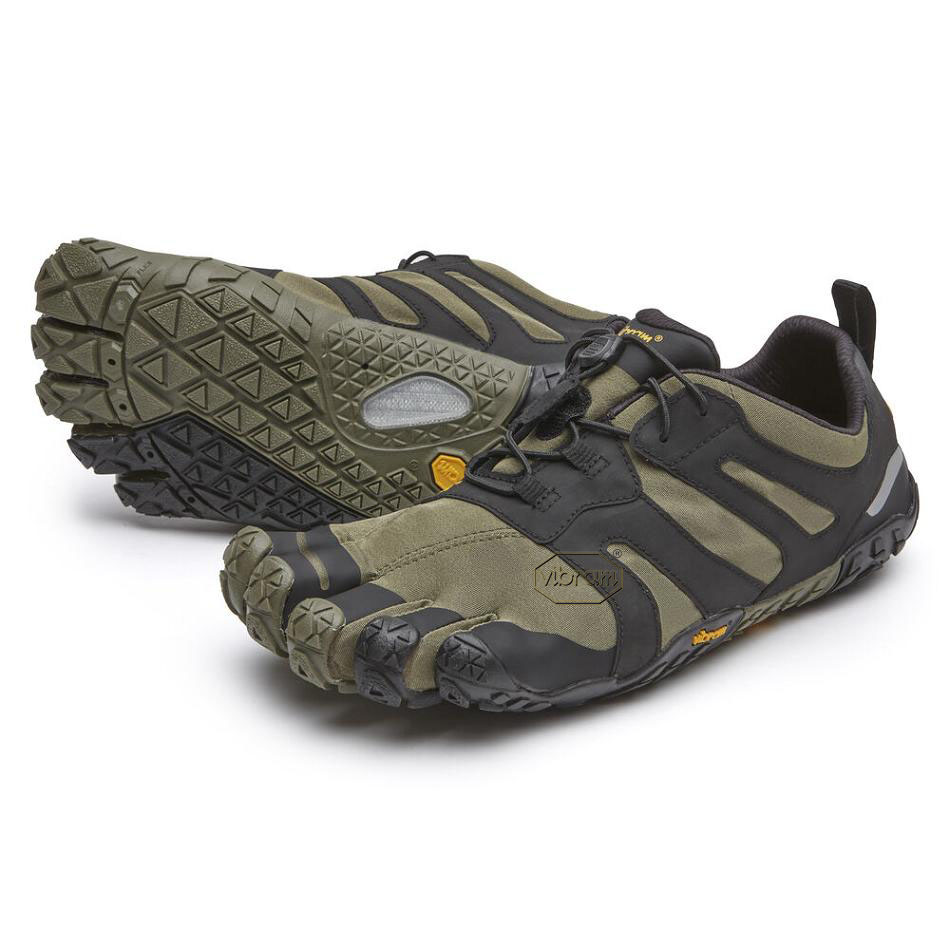 Men\'s Vibram V-Trail 2.0 Hiking Shoes Dark Green / Black | AUG04