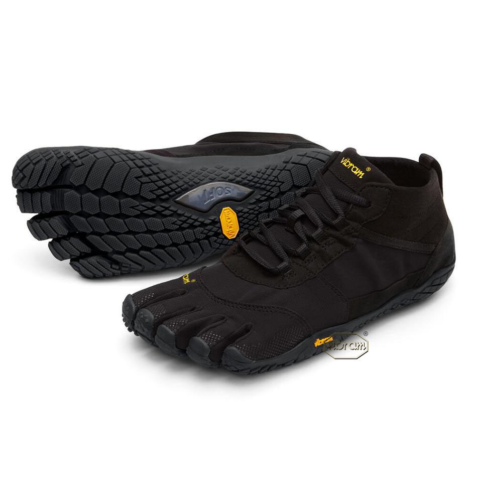 Men\'s Vibram V-Trek Hiking Shoes Black | AUM18