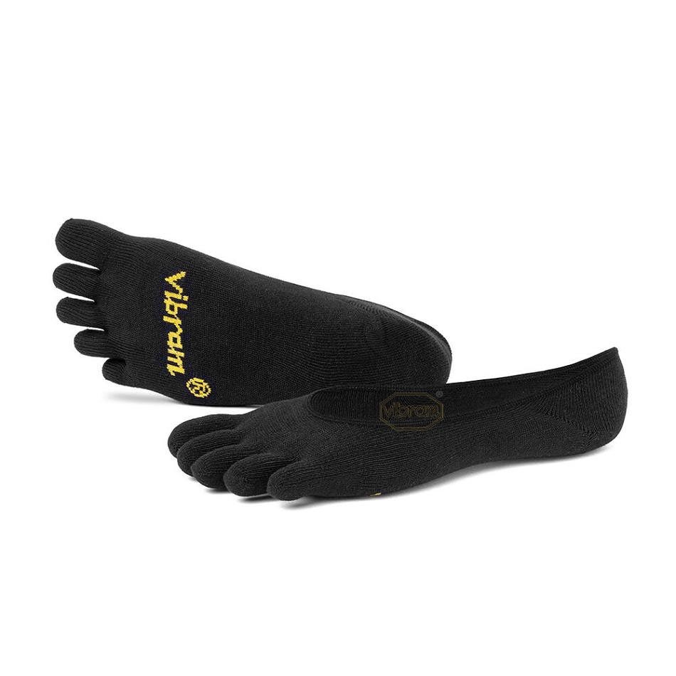 Women's Vibram 5TOE Ghost Socks Black | AUY06