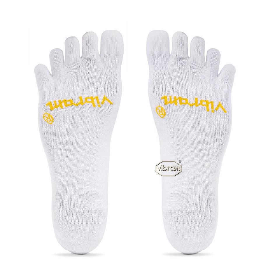 Women's Vibram 5TOE Ghost Socks White | AUU73