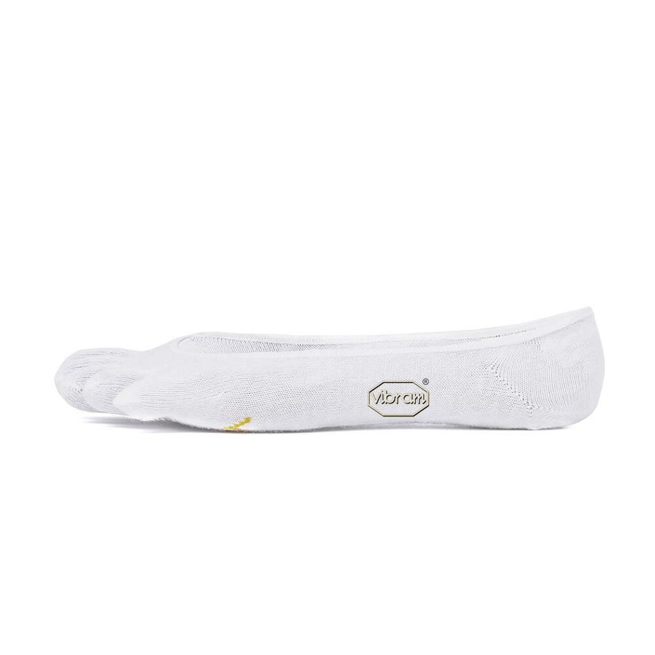 Women\'s Vibram 5TOE Ghost Socks White | AUU73