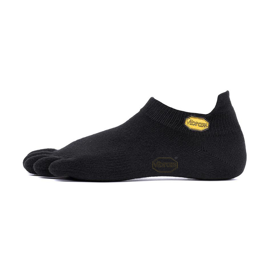 Women\'s Vibram 5TOE No Show Socks Black | AUU97