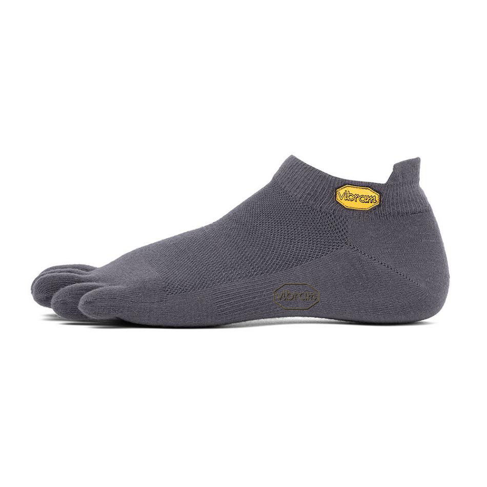 Women\'s Vibram 5TOE No Show Socks Dark Grey | AUL86