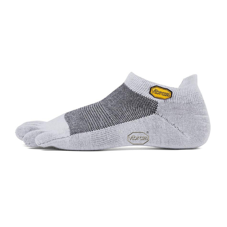 Women\'s Vibram 5TOE No Show Socks Light Grey | AUJ81