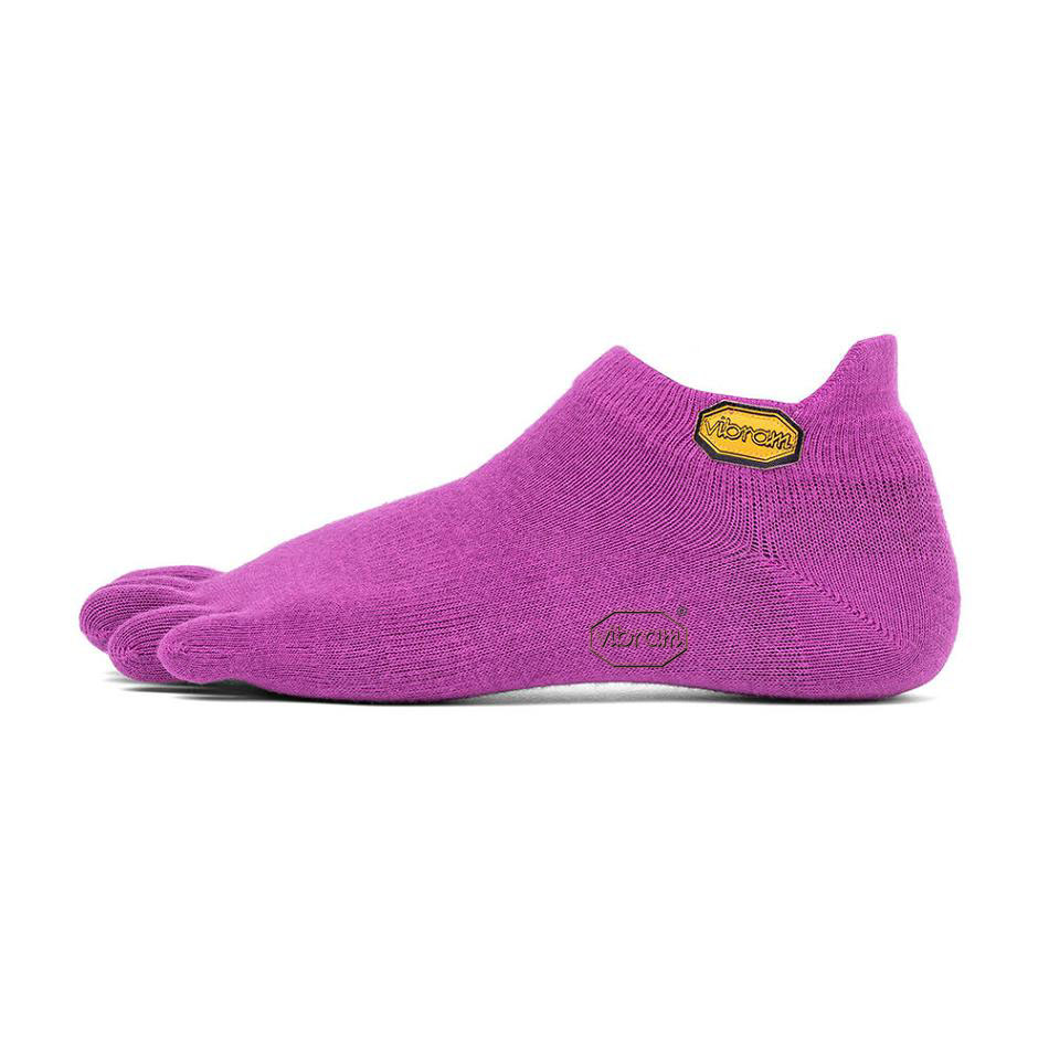 Women\'s Vibram 5TOE No Show Socks Purple | AUL89