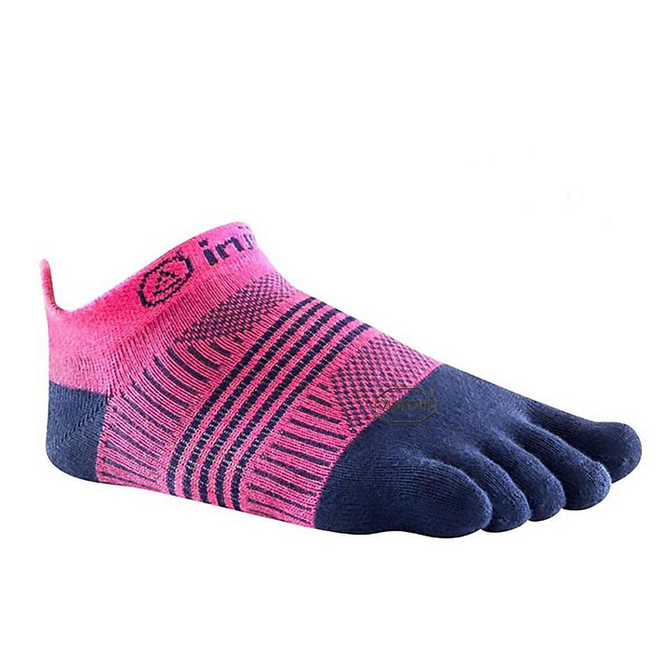 Women\'s Vibram Injinji W\'s Run Lightweight Socks Pink / Navy | AUM93