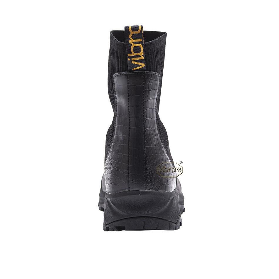 Women's Vibram Luxury Rubber Boots Black | AUP80