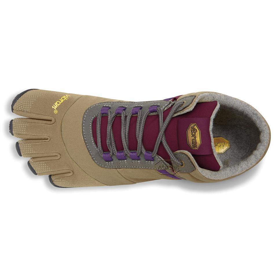 Women's Vibram Trek Ascent Insulated Casual Shoes Khaki / Purple | AUC92