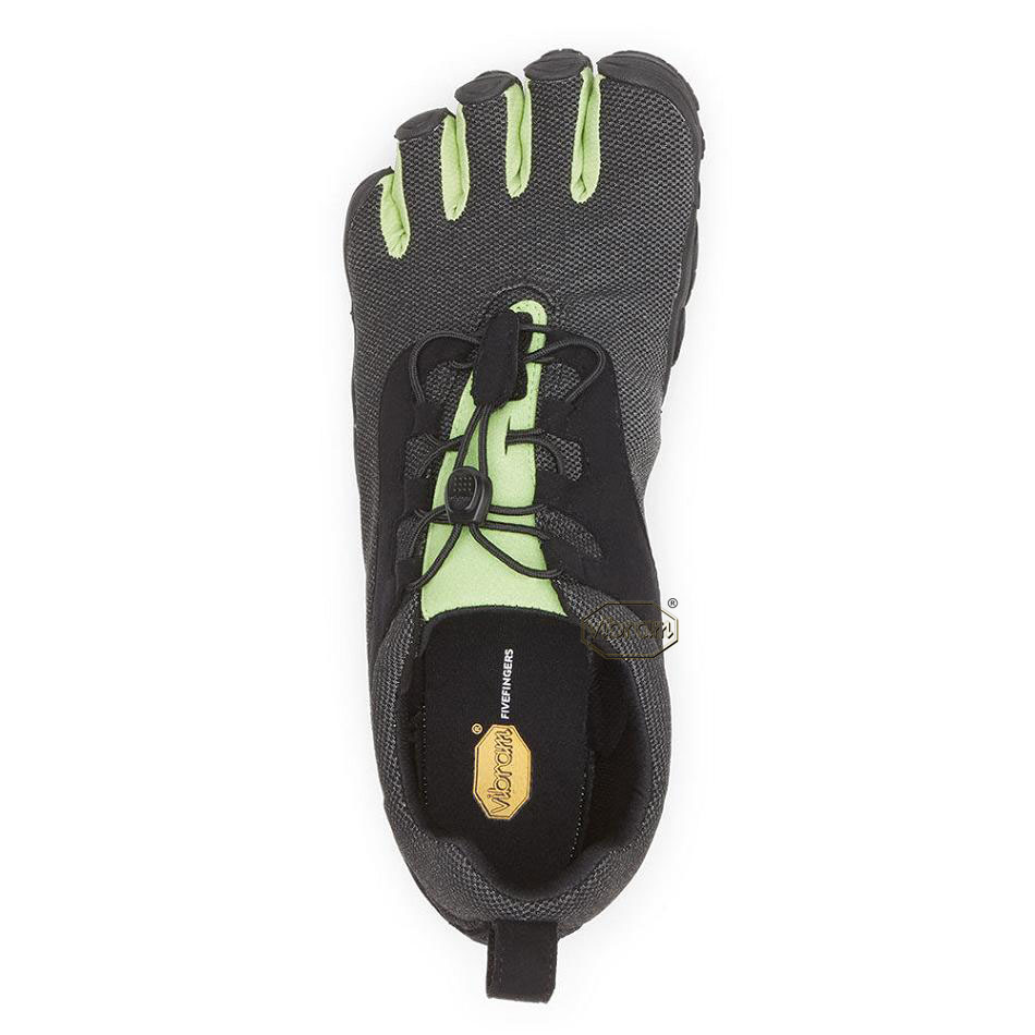 Women's Vibram V-Run Retro Running Shoes Black / Green / Black | AUX85