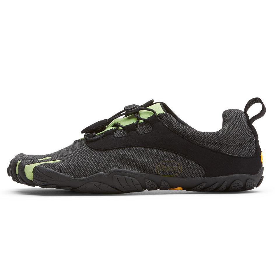 Women's Vibram V-Run Retro Running Shoes Black / Green / Black | AUX85