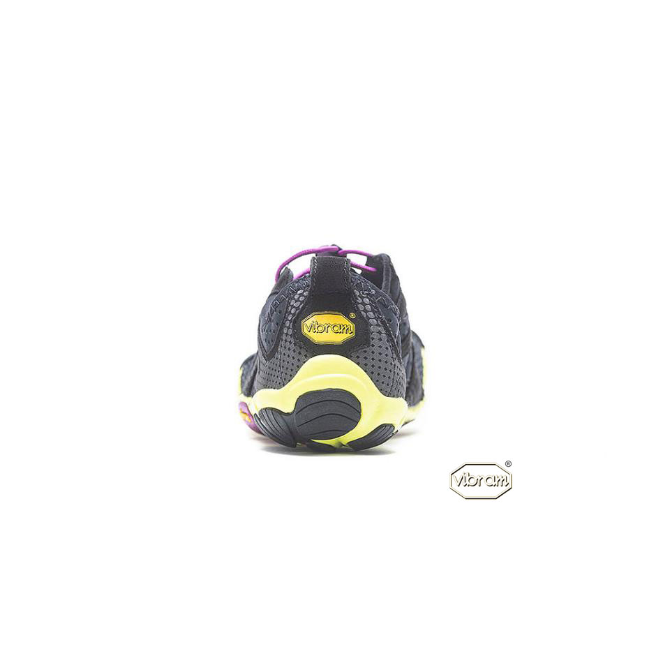 Women's Vibram V-Run Running Shoes Black / Yellow / Purple | AUA54