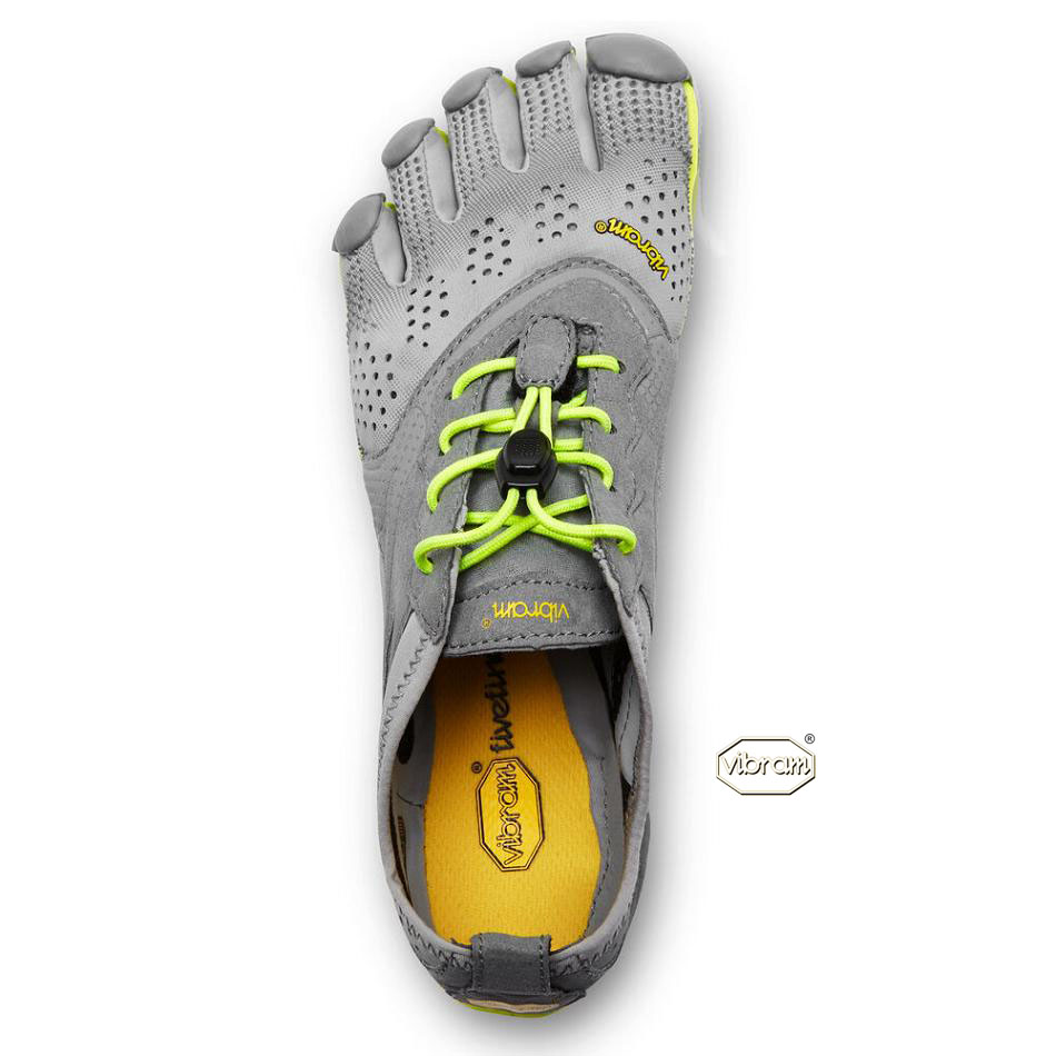 Women's Vibram V-Run Running Shoes Grey / Yellow | AUM66