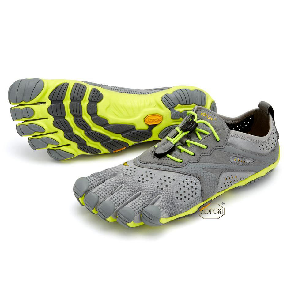 Women\'s Vibram V-Run Running Shoes Grey / Yellow | AUM66