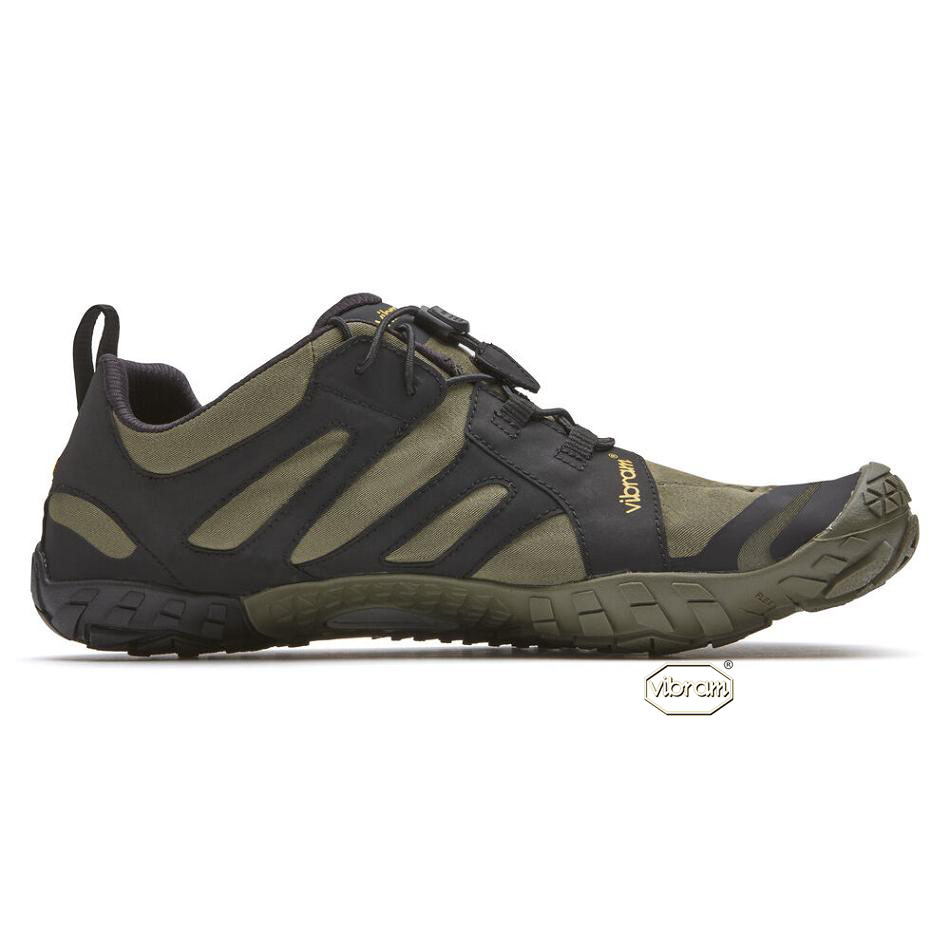 Women's Vibram V-Trail 2.0 Running Shoes Dark Green / Black | AUS76