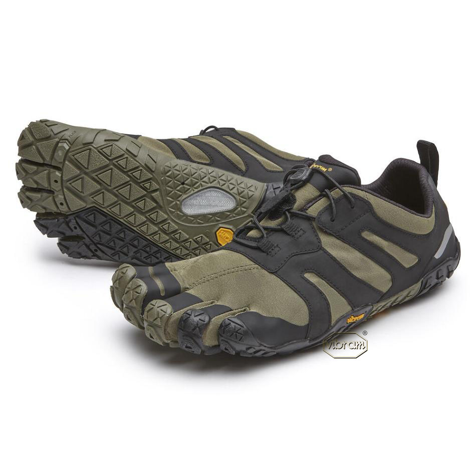 Women\'s Vibram V-Trail 2.0 Running Shoes Dark Green / Black | AUS76