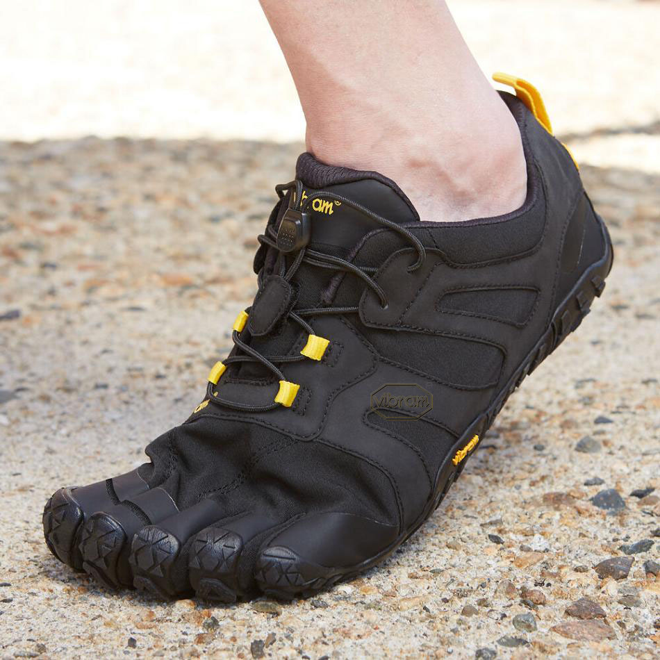 Women's Vibram V-Trail 2.0 Running Shoes Black / Yellow | AUY51