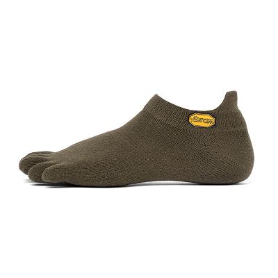 Men's Vibram 5TOE No Show Socks Green | AUB94