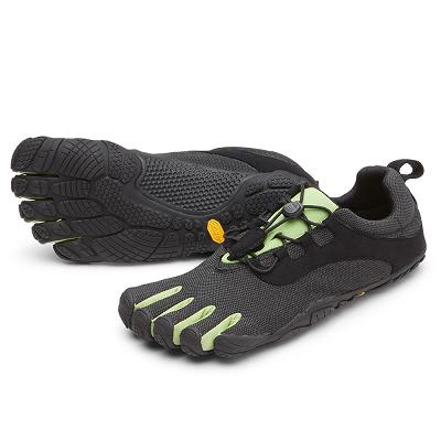 Women's Vibram V-Run Retro Running Shoes Black / Green / Black | AUX85